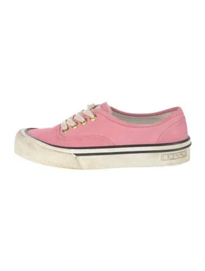 Pre-owned Bally Suede Sneakers In Pink