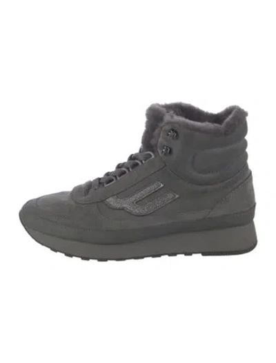 Pre-owned Bally Suede Snow Boots In Grey