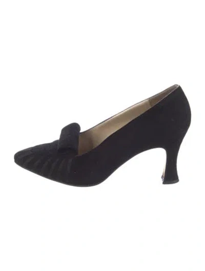 Pre-owned Bally Suede Striped Pumps In Blue