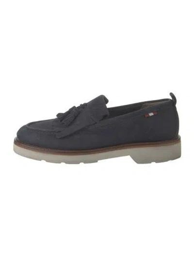 Pre-owned Bally Suede Tassel Accents Loafers In Blue