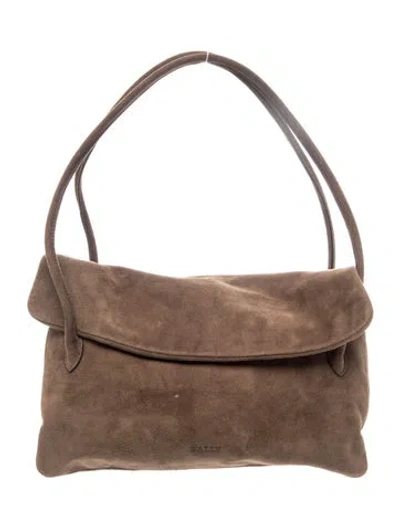 Pre-owned Bally Suede Top Handle Bag In Brown