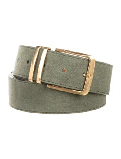 Pre-owned Bally Suede Waist Belt In Green
