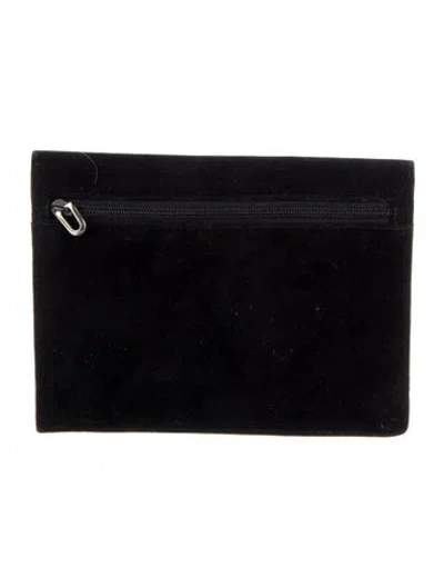 Pre-owned Bally Suede Wallet In Black