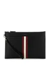 Bally Hartland Leather Clutch Bag In Black