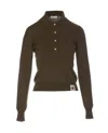 Bally Knit Polo Collar Sweater In Green