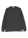 Bally Logo-patch Wool Jumper In Grey
