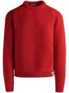 Bally Crewneck Sweater With Long Raglan Sleeves In Candy Red