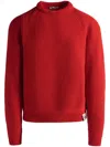 Bally Crewneck Sweater With Long Raglan Sleeves In Candy Red