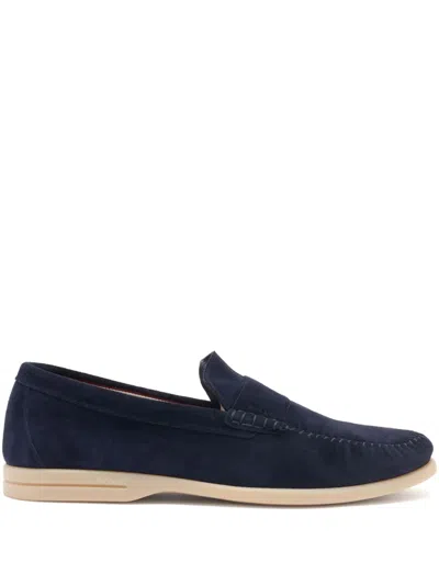 Bally Switz Moc Gathered Stitching Loafers In Blue
