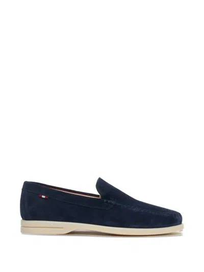 Bally Switz Moc Suede Loafers In Blue
