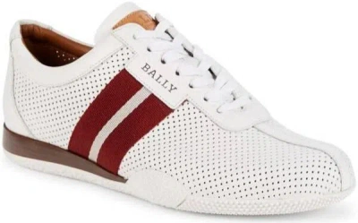 Pre-owned Bally Switzerland Frenz Sneakers Shoes Calf Perforated White Us 13