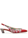 Bally Sylt Strawberry-print Leather Pumps In Red