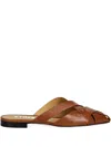 Bally Sylt Brushed Leather Mules In Brown