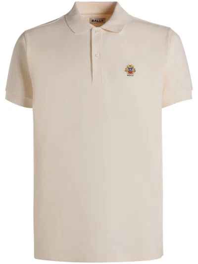 Bally Organic Cotton Polo Shirt In Bone 50