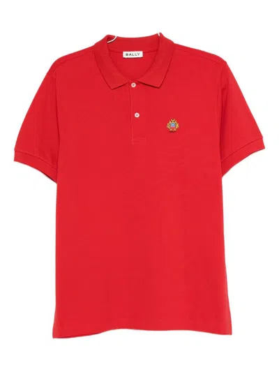 Bally Short Sleeve Polo Shirt With Collar Design In Red