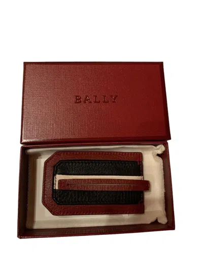 Bally Tabby 6224726 Burgundy Red Luggage Tag In Black