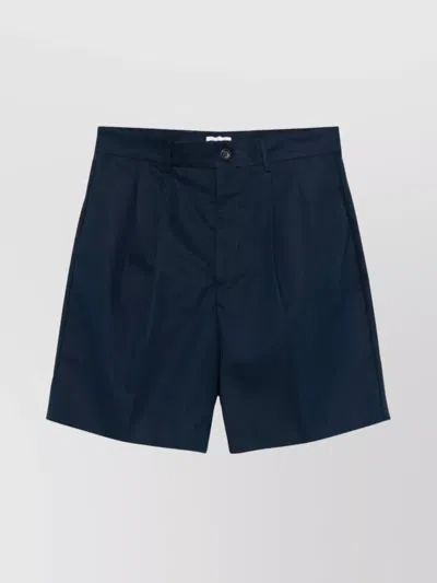 Bally Tailored Pleated Shorts Pockets In Blue
