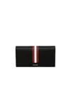 Bally Ribbon Bi-fold Continental Wallet In Black