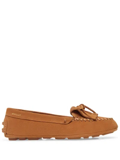 Bally Tassel-detail Leather Loafers In Brown