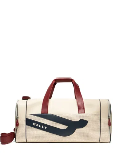 Bally Tennis Collection Leather Duffle Bag In Neutral