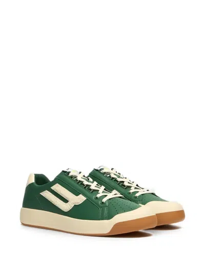 Bally Tennis Collection Logo-patch Perforated Sneakers In Green