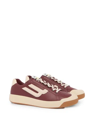 Bally Tennis Collection Perforated Logo-patch Sneakers In Burgundy
