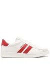 Bally Round Toe Leather Low Top Sneakers In 白色