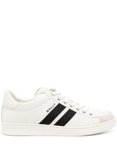 Bally Low Top Sneakers Leather Upper In White