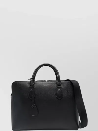 Bally Textured Laptop Bag Detachable Shoulder Strap