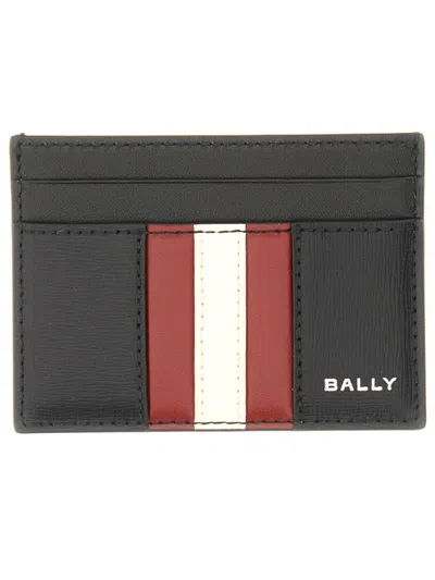 Bally Textured Leather Card Holder In Black
