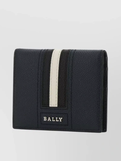 Bally Textured Leather Color Block Wallet In Black