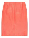 Bally Textured-leather Midi Skirt In Pink