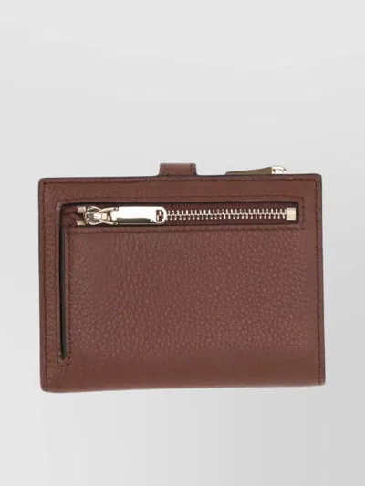 Bally Textured Leather Wallet Metal Hardware