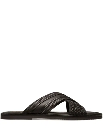 Bally Textured Strap Sandals In Black