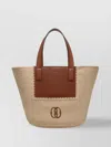 BALLY TEXTURED WEAVE LEATHER TRIM TOTE BAG