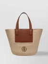 Bally Textured Weave Leather Trim Tote Bag