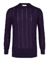 Bally Man Sweater Dark Purple Size 38 Merino Wool In Purple