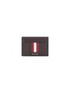 Bally Classic Striped Card Bag In Brown