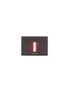 Bally Classic Striped Card Bag In Brown
