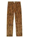 Bally Tiger-print Velvet Trousers In Brown