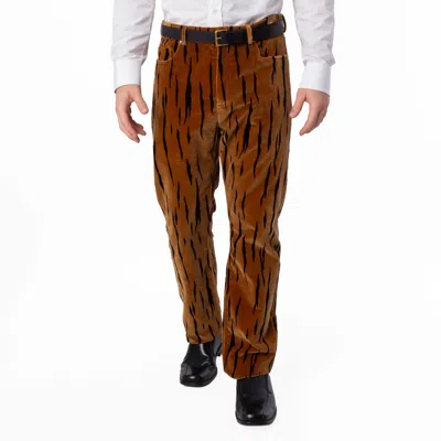 Bally Tiger Printed Cotton Velvet Pants In Multi