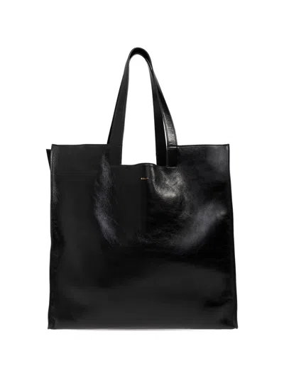 Bally Top Handle Leather Tote Bag In Black