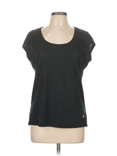 Pre-owned Bally Total Fitness Short Sleeve Top Black Scoop Neck Tops