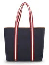 Bally Ribbon Detail Tote Bag Dual Handles In Blue
