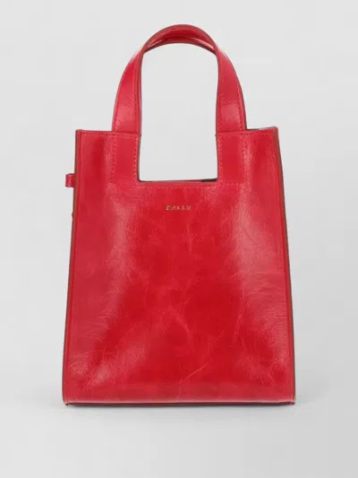 Bally Tote Bag Top Handles Adjustable Strap In Red
