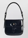 Bally Trellis Design Leather Shoulder Bag In Blue