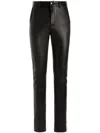 Bally Stripe-detail Leather Tapered Trousers In Black