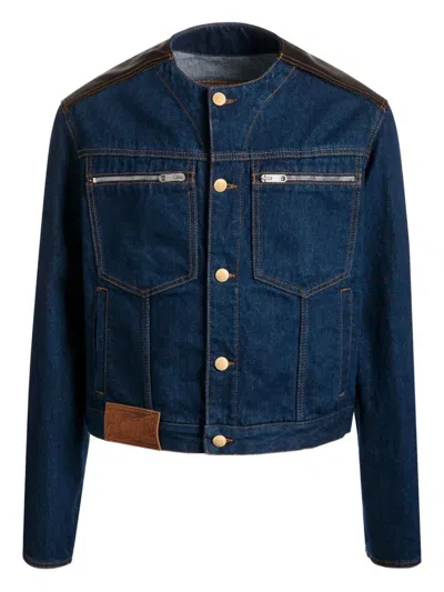 Bally Trucker Cotton Jacket In Blue