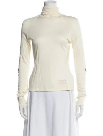 Pre-owned Bally Turtleneck Long Sleeve Top In Yellow
