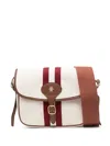 Bally Two-stripe Detail Flap Messenger Bag In Neutrals